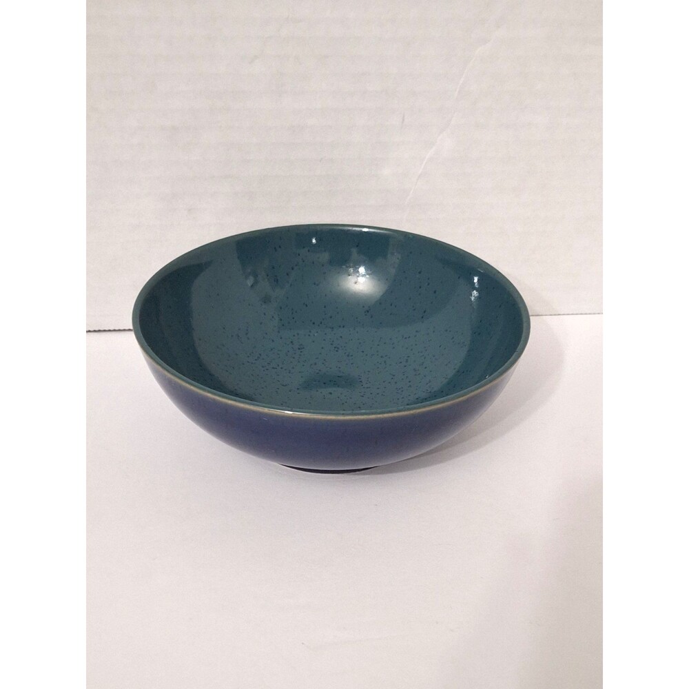 Denby Harlequin Langley Soup and Cereal Bowl 6/5" Blue Green Stoneware Speckled